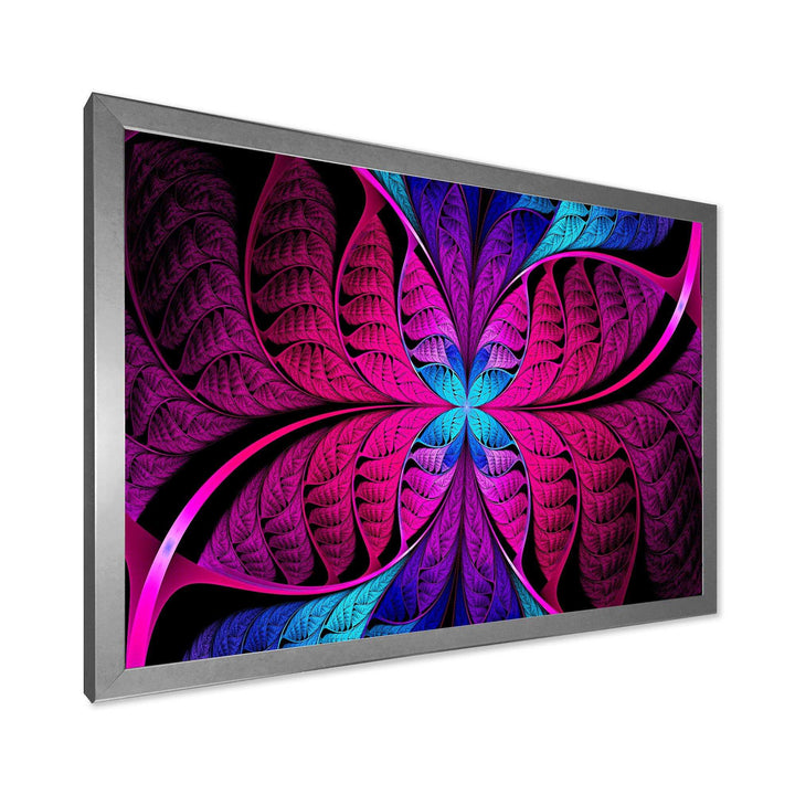 Bright Pink Fractal Stained Glass - Modern Wall Art Prints