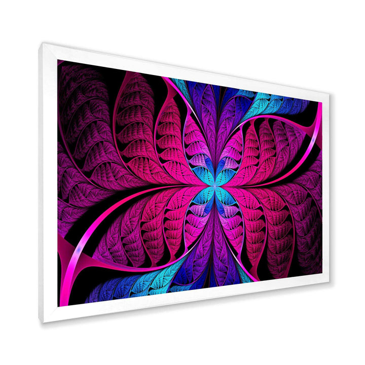 Bright Pink Fractal Stained Glass - Modern Wall Art Prints