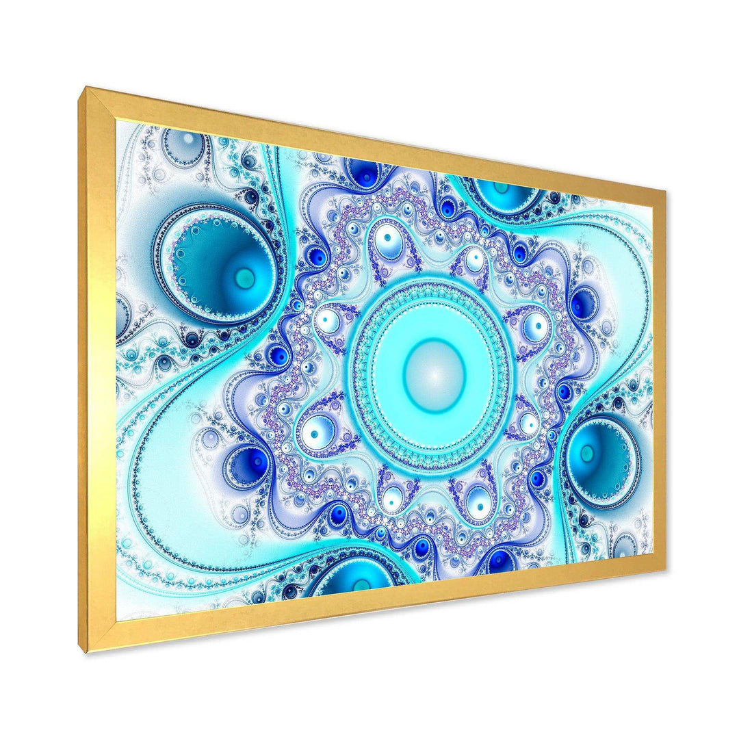 Turquoise Wavy Curves and Circles - Modern Living Room Wall Decor