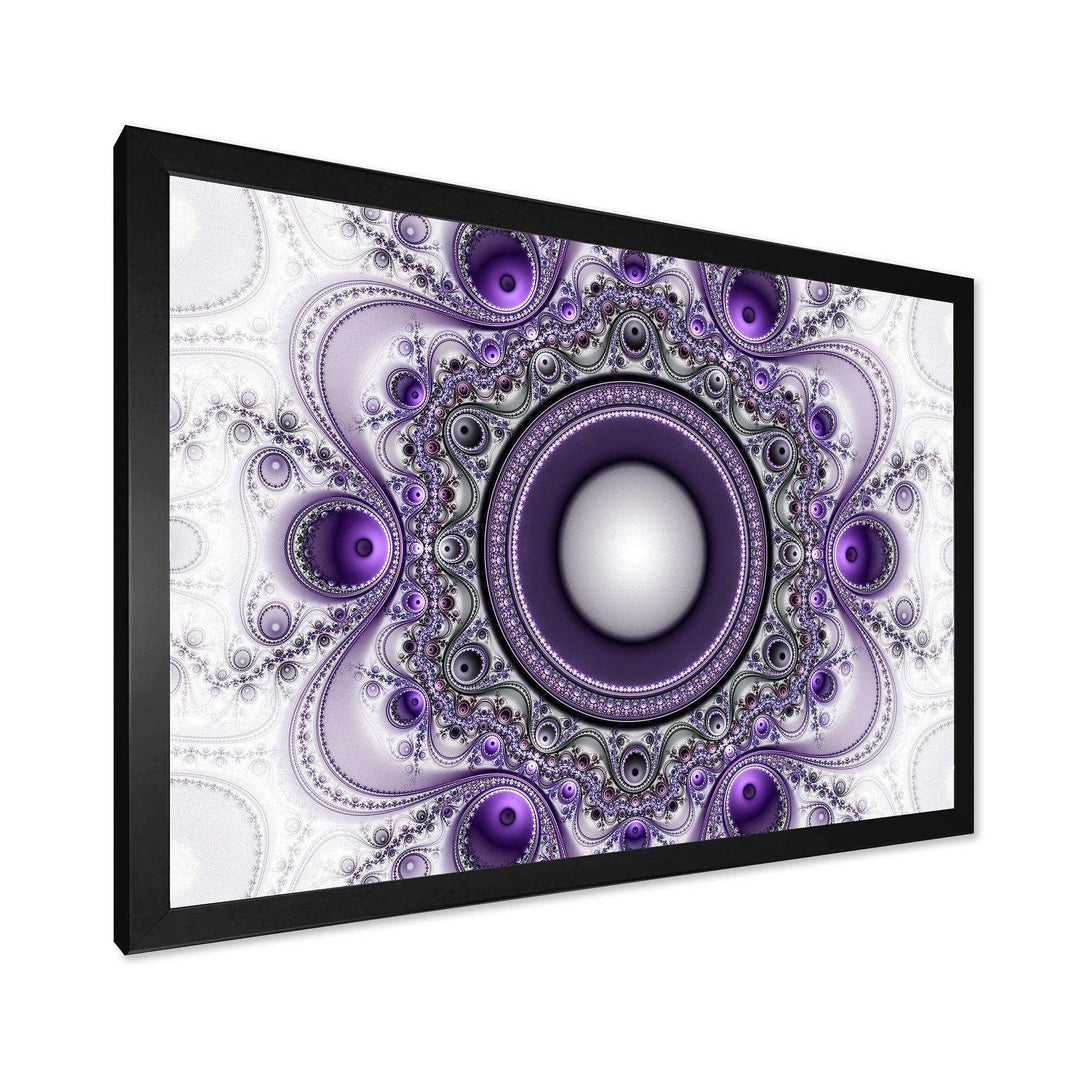 Purple Fractal Pattern with Circles - Modern Wall Art Prints