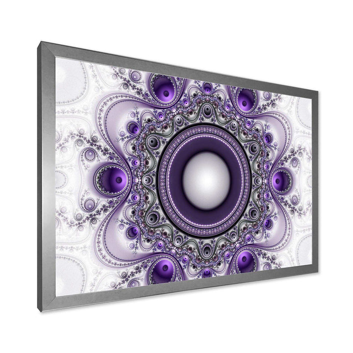 Purple Fractal Pattern with Circles - Modern Wall Art Prints
