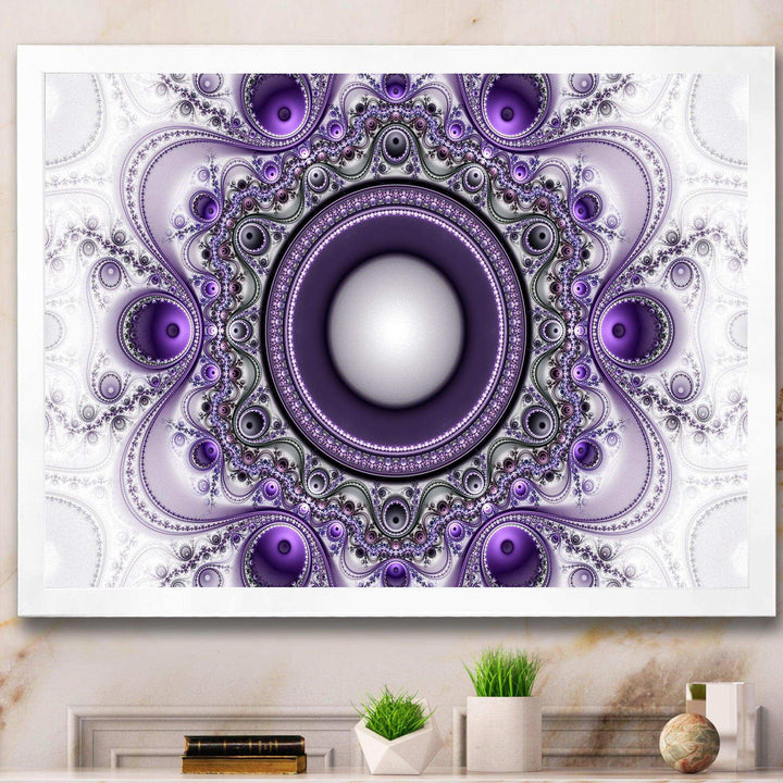 Purple Fractal Pattern with Circles - Modern Wall Art Prints