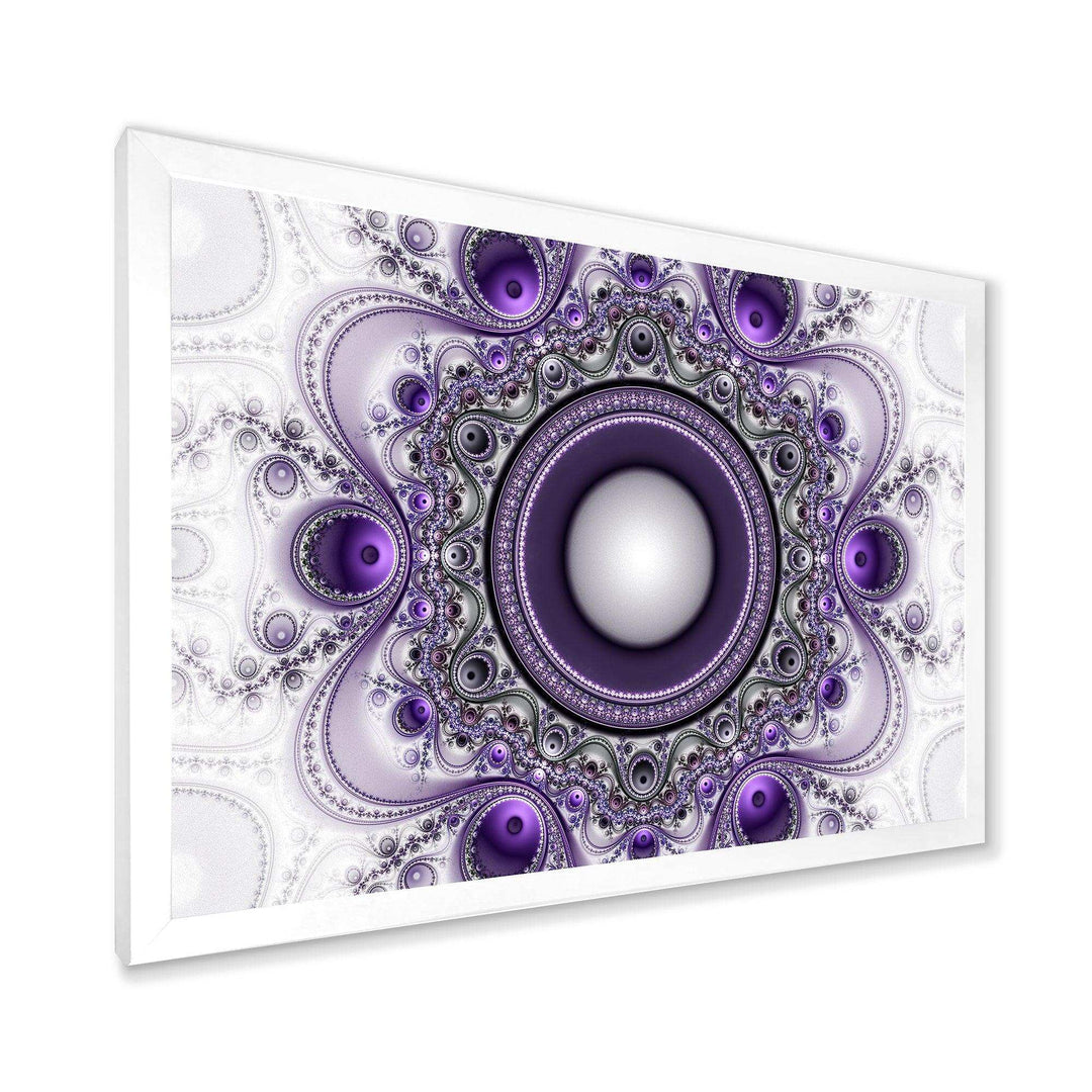 Purple Fractal Pattern with Circles - Modern Wall Art Prints