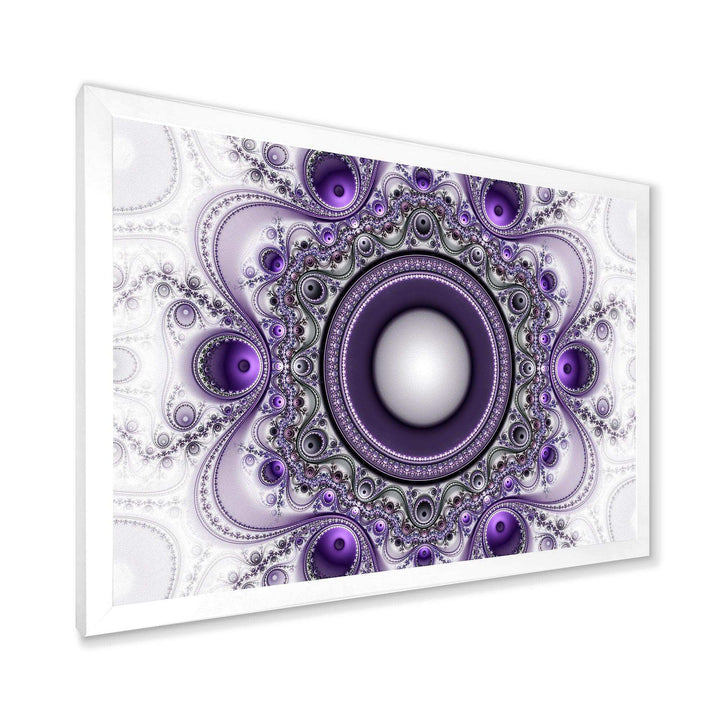 Purple Fractal Pattern with Circles - Modern Wall Art Prints