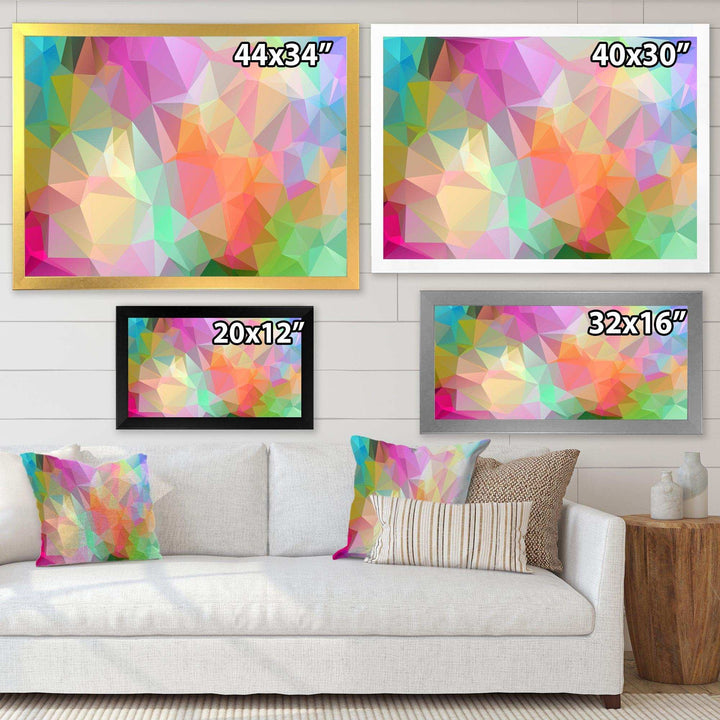 Multi Color Polygonal Mosaic Pattern - Modern Canvas Wall Art