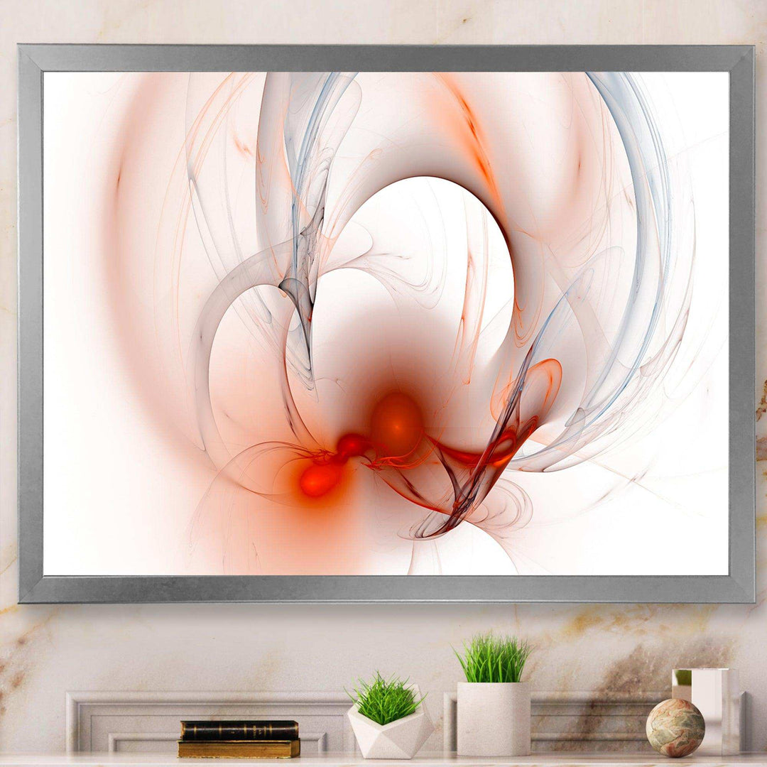 Red Fractal Galactic Nebula - Modern Canvas Wall Art