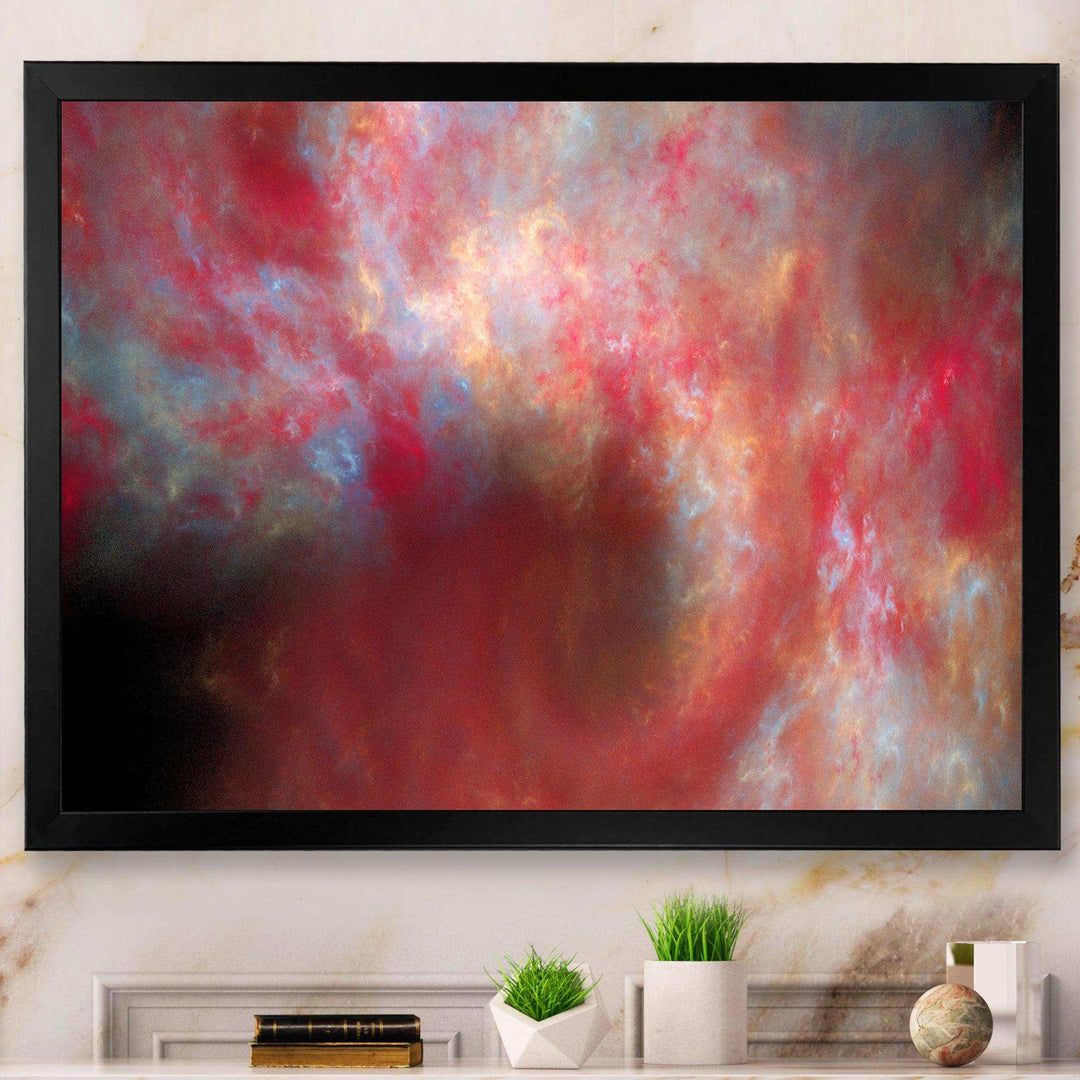 Red Starry Fractal Sky - Modern Canvas Wall Art