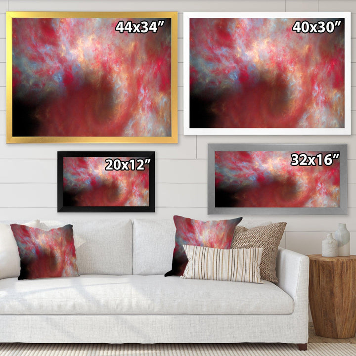 Red Starry Fractal Sky - Modern Canvas Wall Art