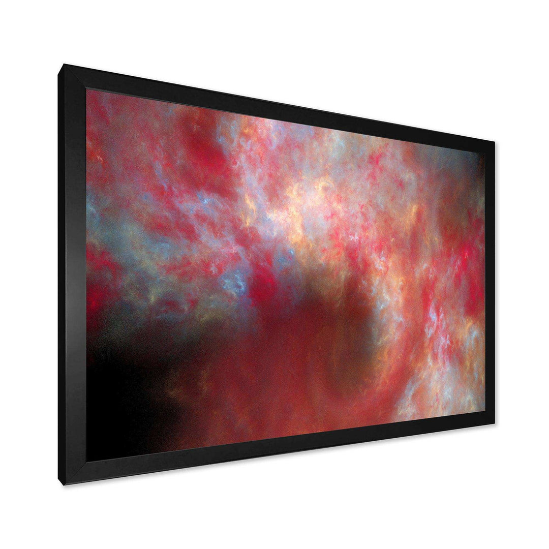 Red Starry Fractal Sky - Modern Canvas Wall Art