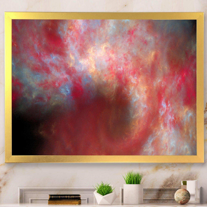 Red Starry Fractal Sky - Modern Canvas Wall Art