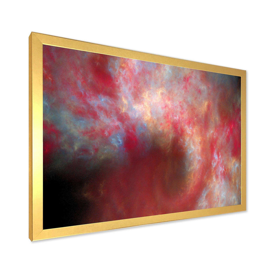 Red Starry Fractal Sky - Modern Canvas Wall Art