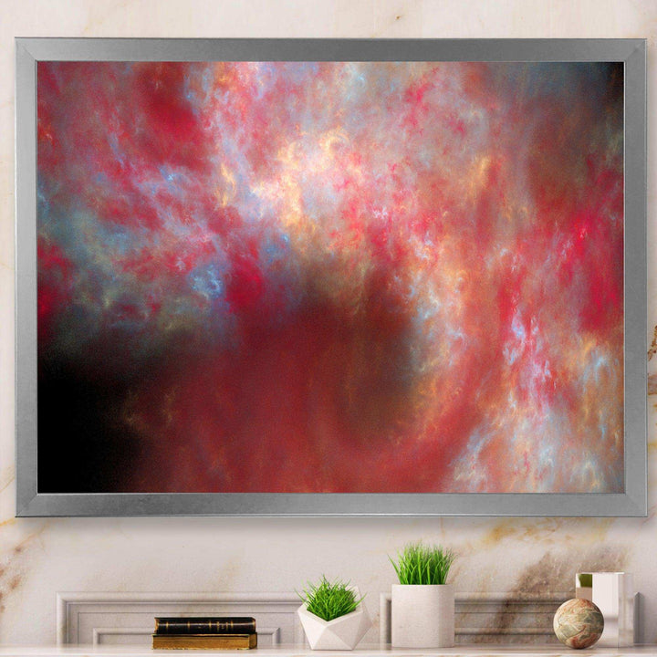 Red Starry Fractal Sky - Modern Canvas Wall Art