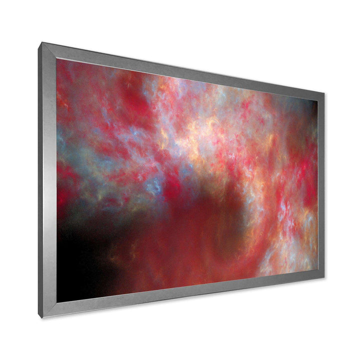 Red Starry Fractal Sky - Modern Canvas Wall Art