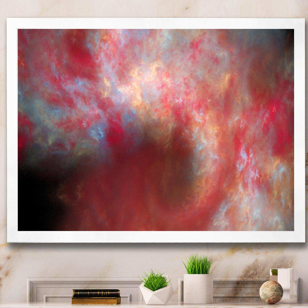Red Starry Fractal Sky - Modern Canvas Wall Art