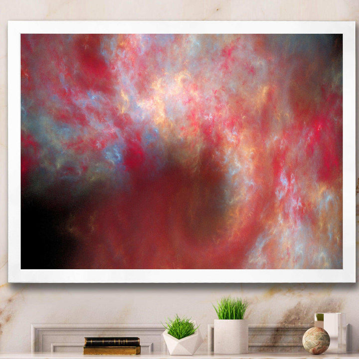 Red Starry Fractal Sky - Modern Canvas Wall Art
