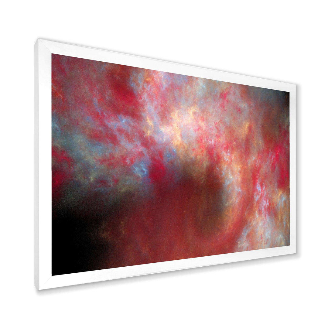 Red Starry Fractal Sky - Modern Canvas Wall Art