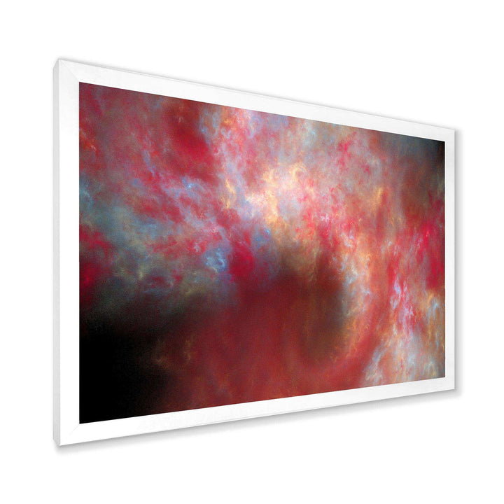 Red Starry Fractal Sky - Modern Canvas Wall Art