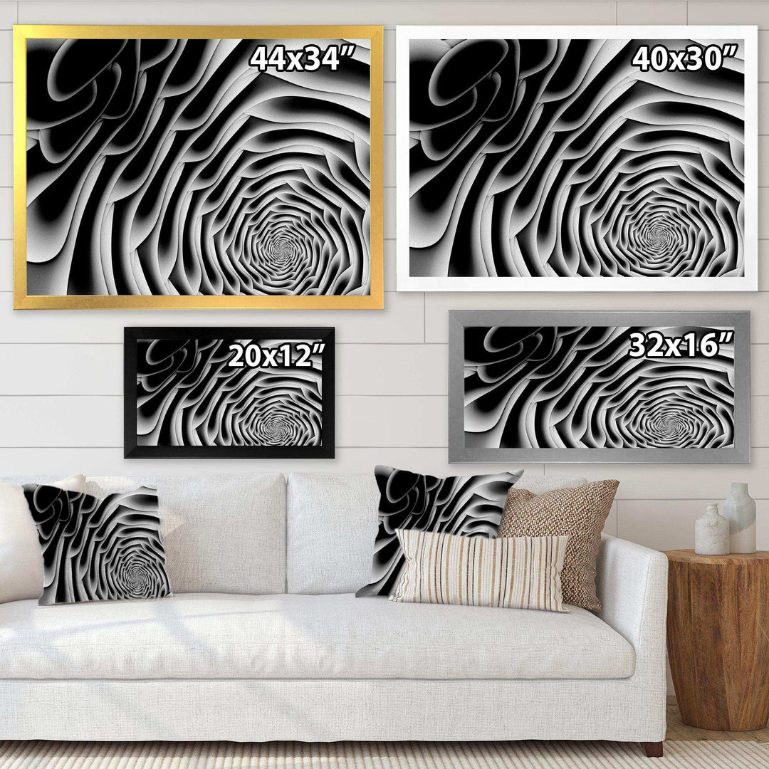 White Flower Shaped Fractal Art - Modern Bedroom Wall Art
