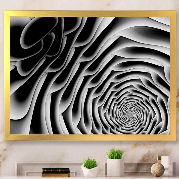 White Flower Shaped Fractal Art - Modern Bedroom Wall Art