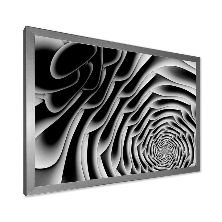 White Flower Shaped Fractal Art - Modern Bedroom Wall Art