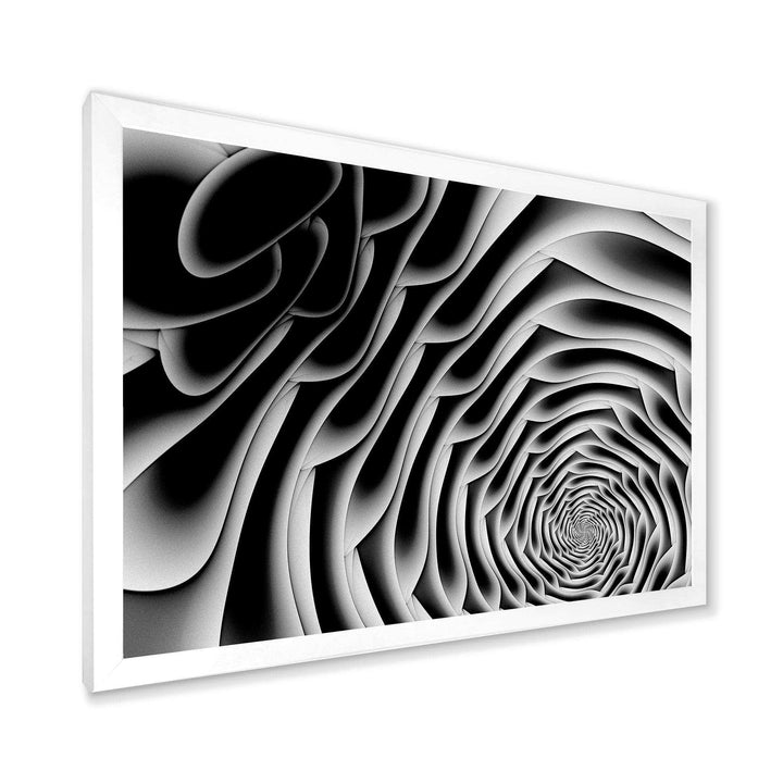 White Flower Shaped Fractal Art - Modern Bedroom Wall Art