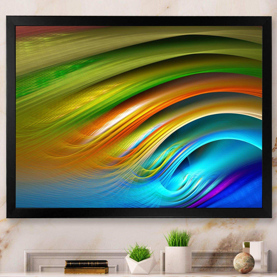 Colorful Fractal Water Ripples - Modern Bedroom Wall Art