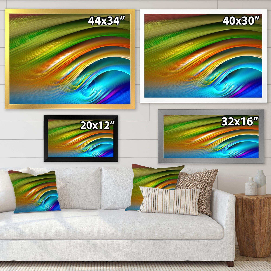 Colorful Fractal Water Ripples - Modern Bedroom Wall Art