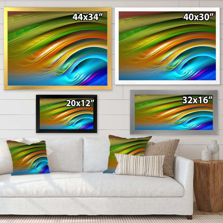 Colorful Fractal Water Ripples - Modern Bedroom Wall Art