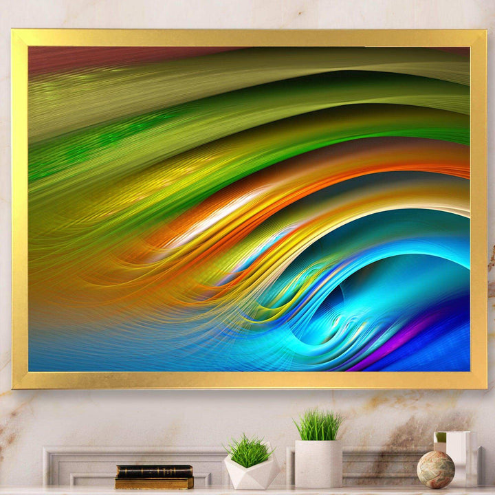 Colorful Fractal Water Ripples - Modern Bedroom Wall Art