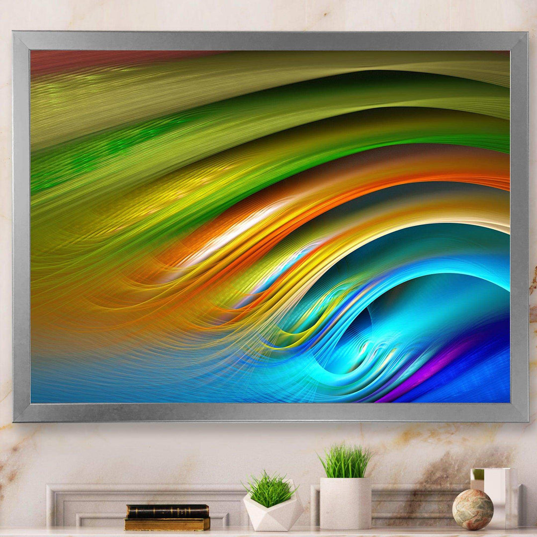 Colorful Fractal Water Ripples - Modern Bedroom Wall Art
