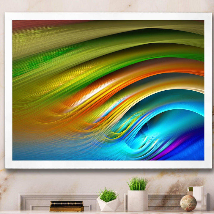 Colorful Fractal Water Ripples - Modern Bedroom Wall Art