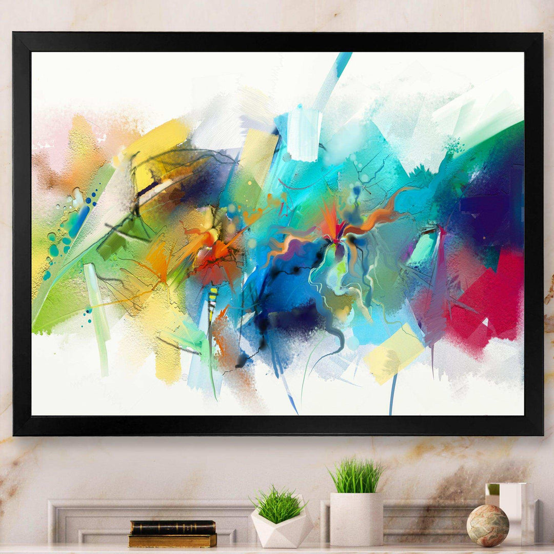 Brush Stroke Colorful Oil Painting - Modern Bedroom Wall Art