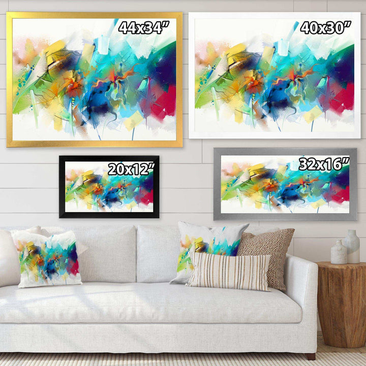 Brush Stroke Colorful Oil Painting - Modern Bedroom Wall Art