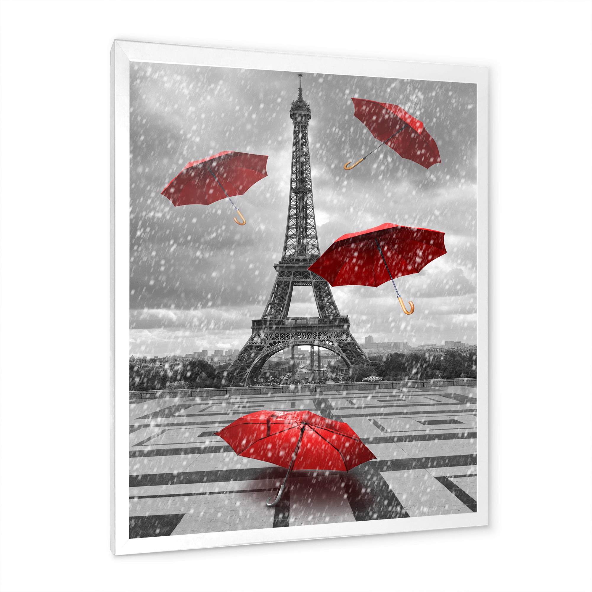 Flying Umbrella with Eiffel Tower