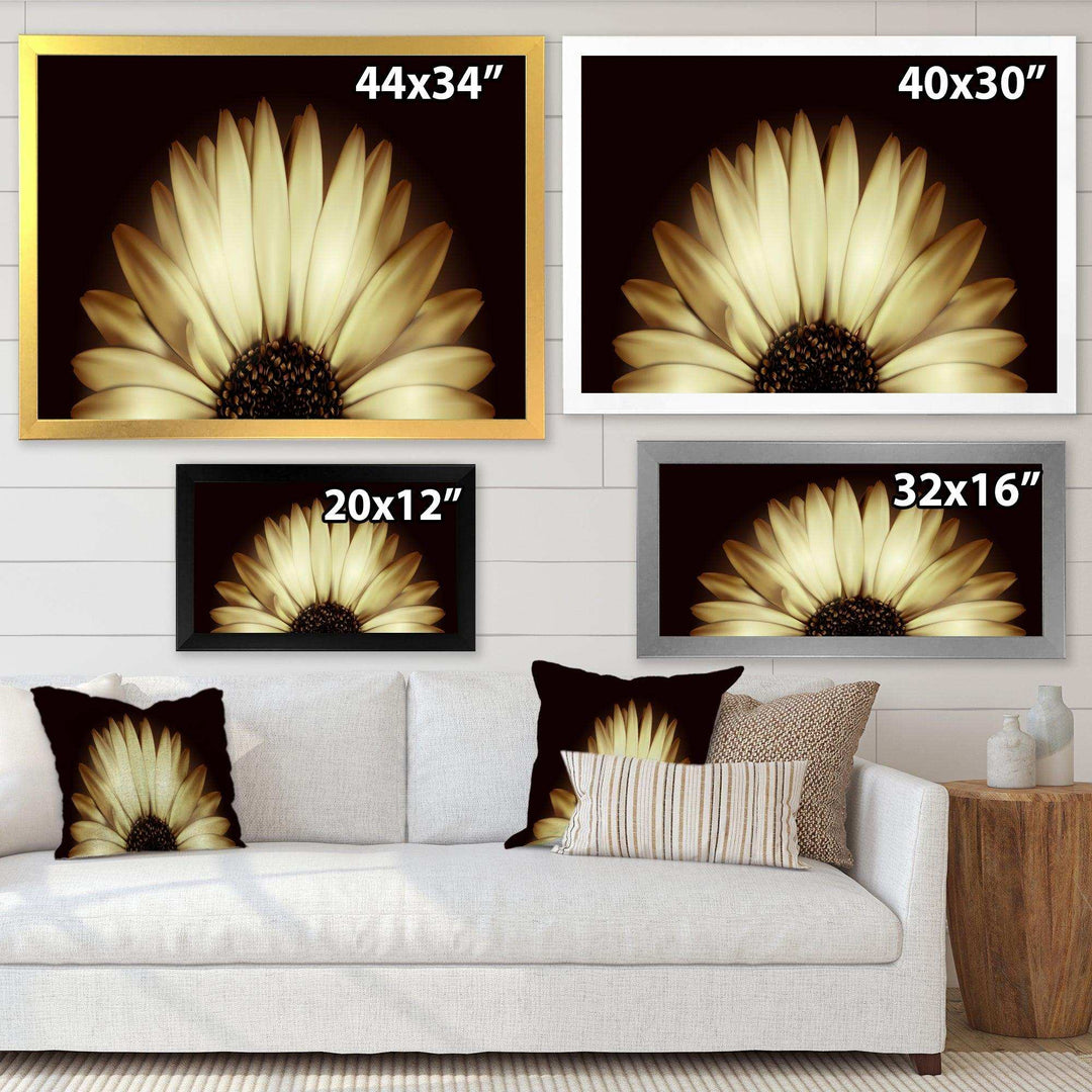 Sunflower in Black background - Floral Canvas Wall Art