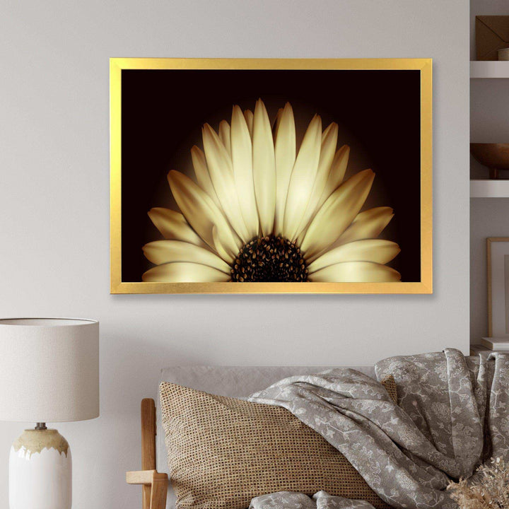 Sunflower in Black background - Floral Canvas Wall Art
