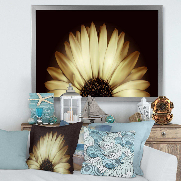 Sunflower in Black background - Floral Canvas Wall Art