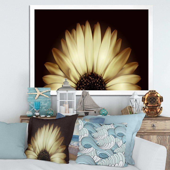 Sunflower in Black background - Floral Canvas Wall Art