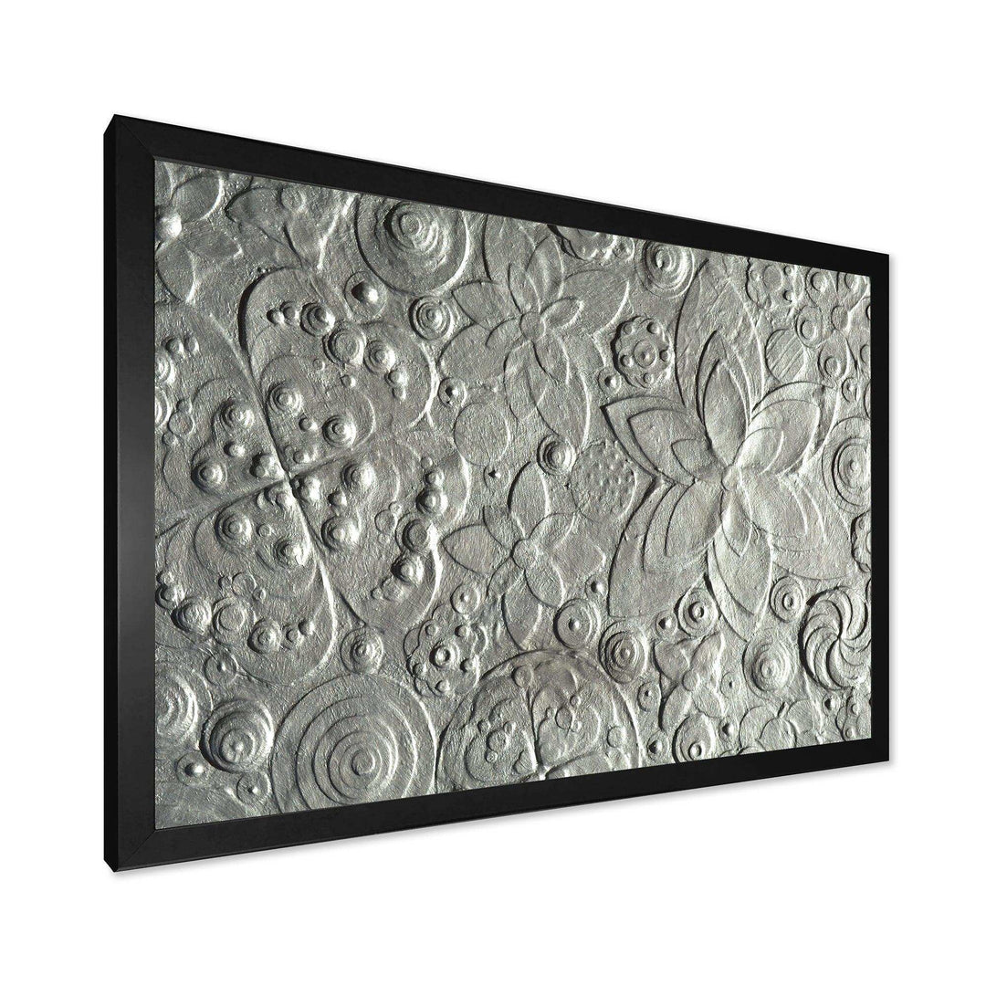 Silver flower embossing - Floral Living Room Wall Decor