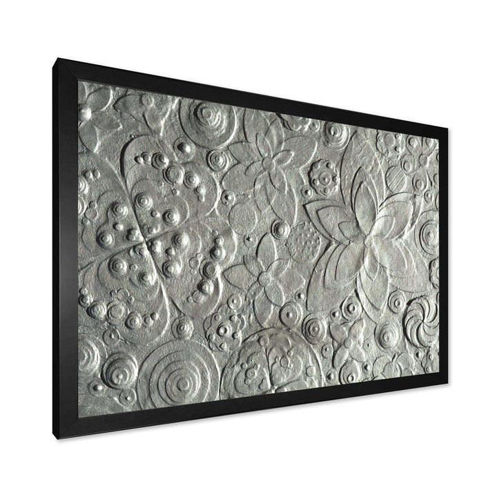Silver flower embossing - Floral Living Room Wall Decor