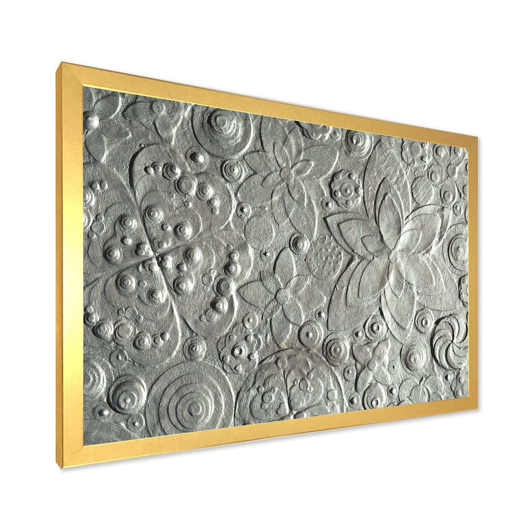 Silver flower embossing - Floral Living Room Wall Decor