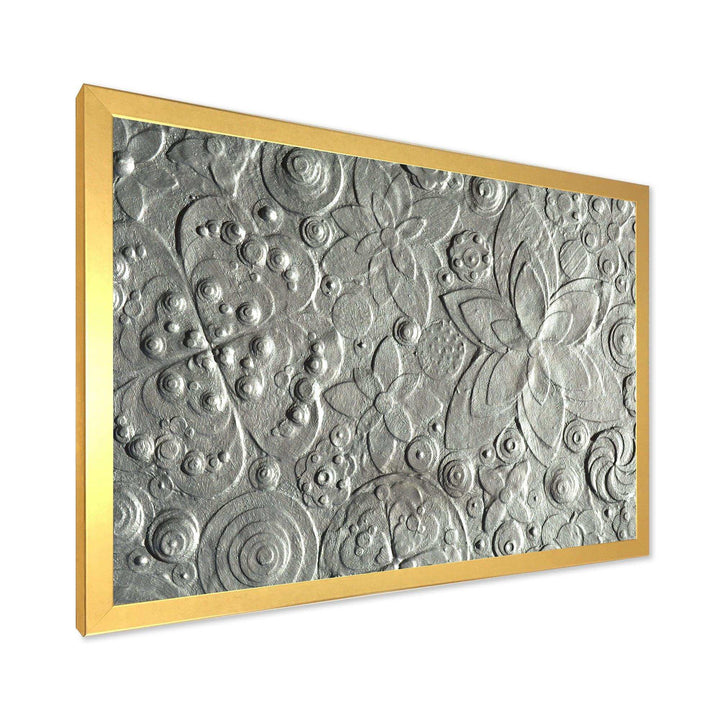 Silver flower embossing - Floral Living Room Wall Decor