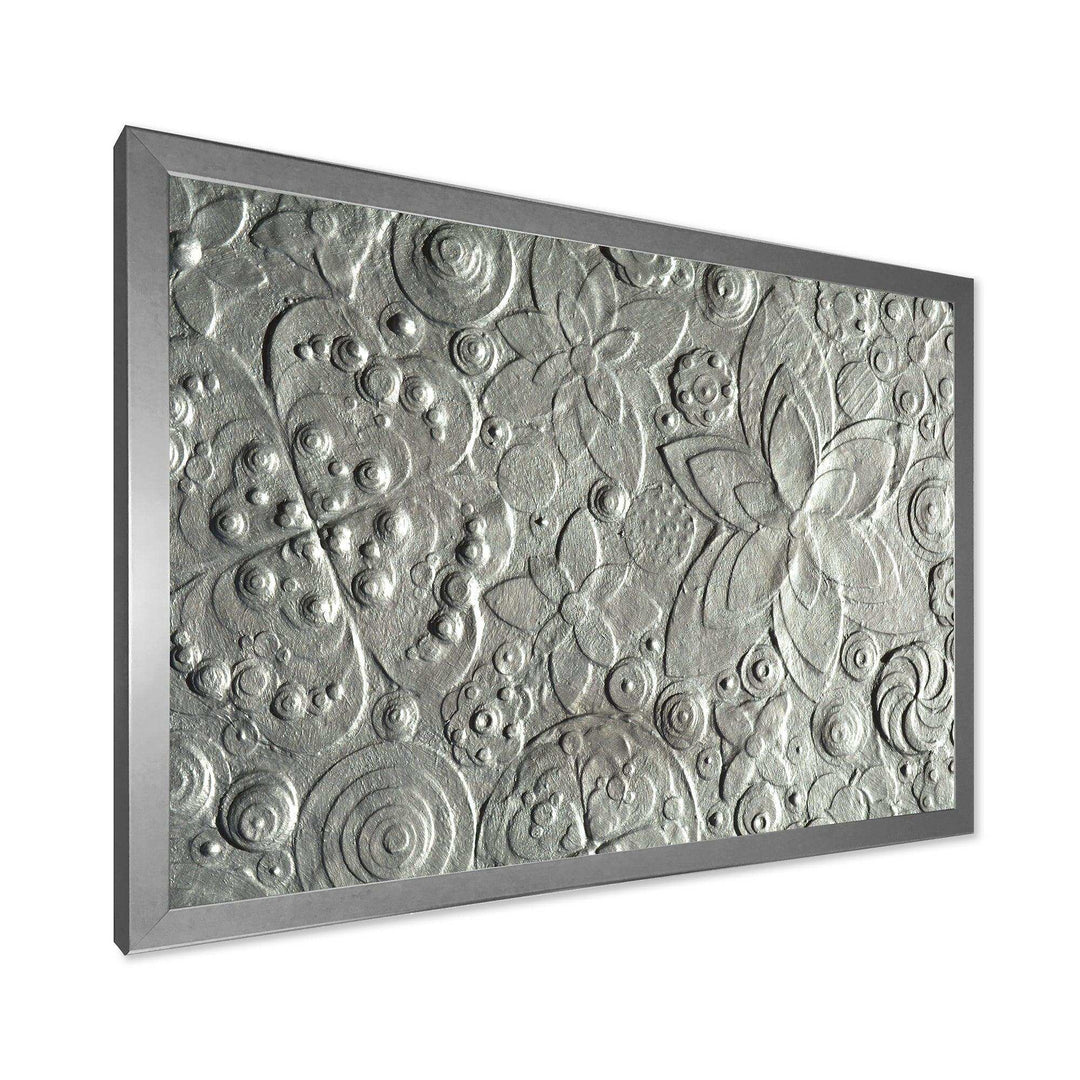 Silver flower embossing - Floral Living Room Wall Decor