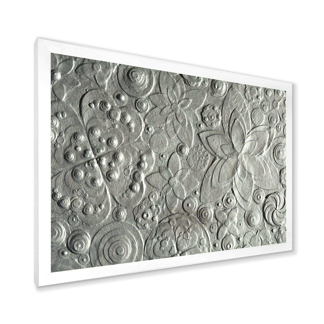 Silver flower embossing - Floral Living Room Wall Decor