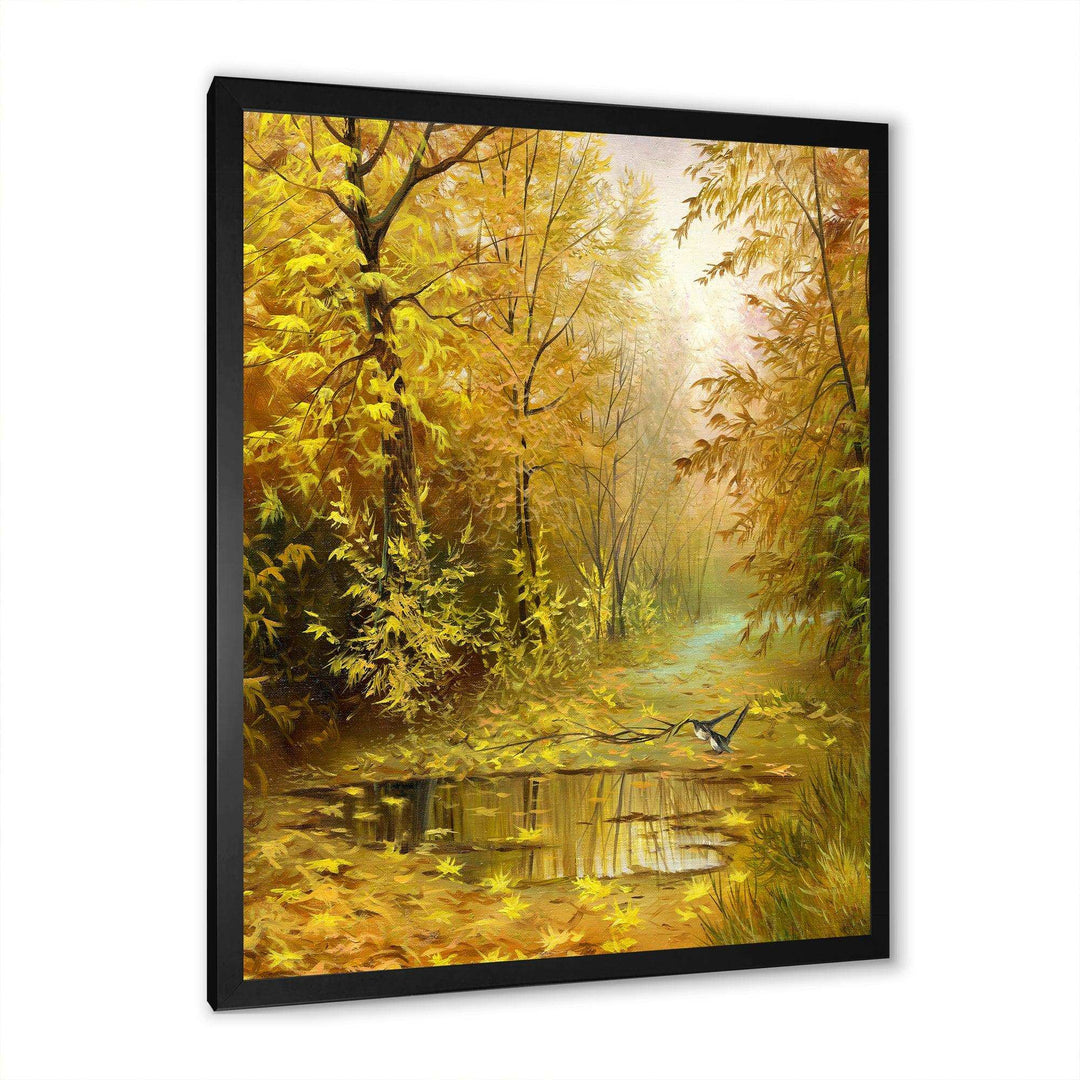 Pathway in Beautiful Autumn Forest