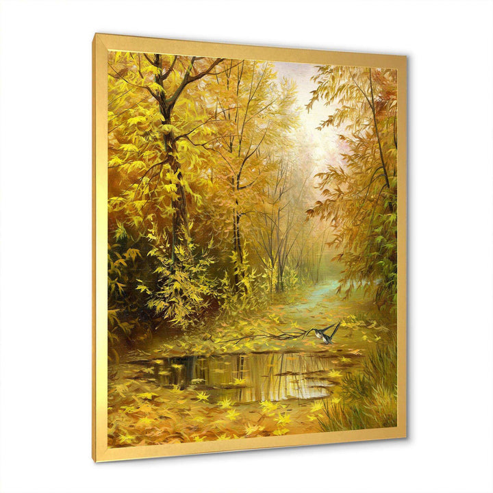 Pathway in Beautiful Autumn Forest