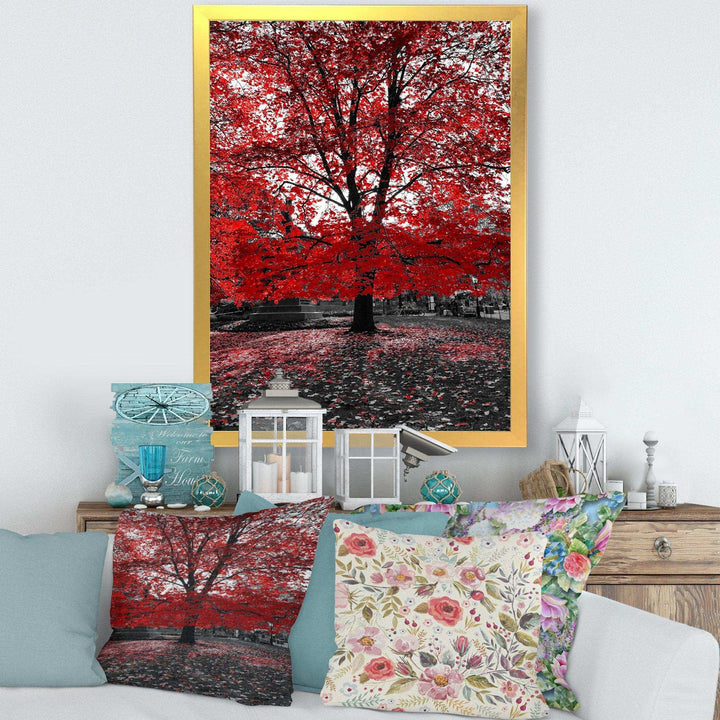 Red Tree in Central Park