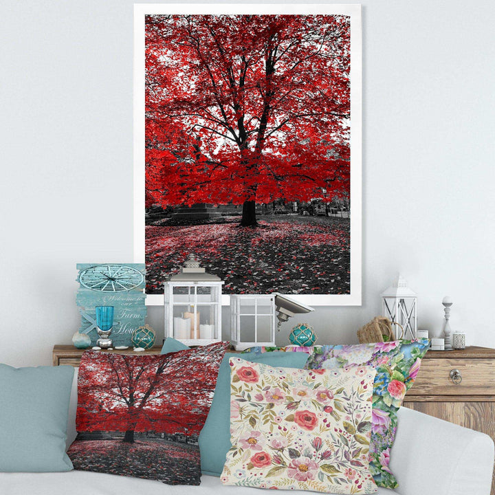 Red Tree in Central Park