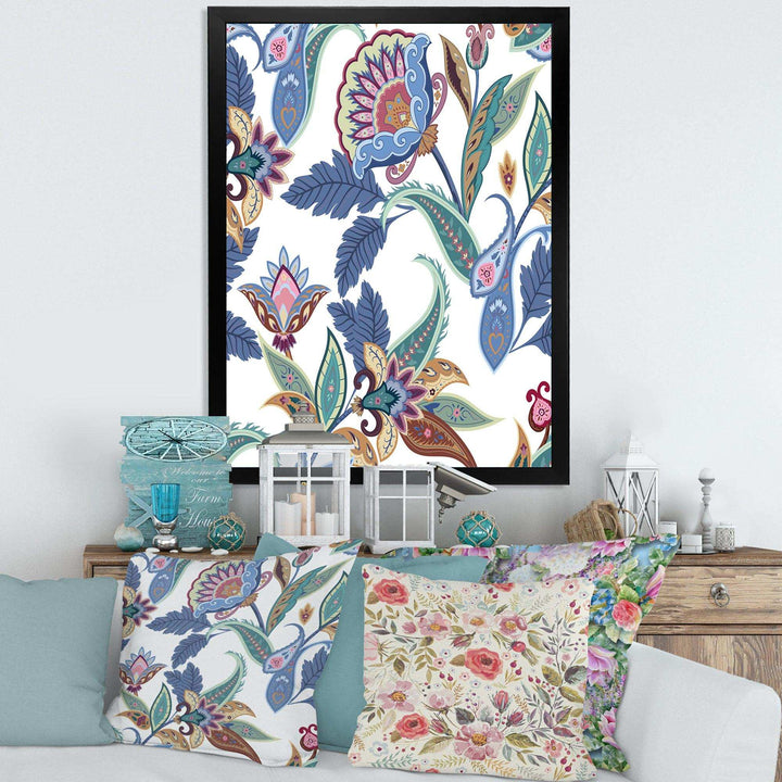 Fantasy Flowers Paisley Pattern - Living Room Wall Decor