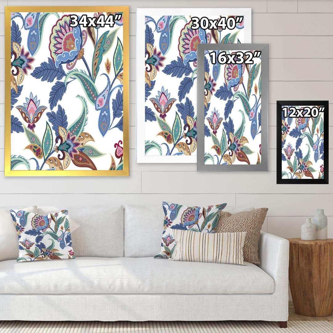 Fantasy Flowers Paisley Pattern - Living Room Wall Decor